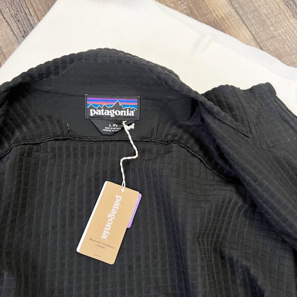 NEW Patagonia Men's R1 Polartec Power Grid Techface Jacket Size L Black - Picture 12 of 13